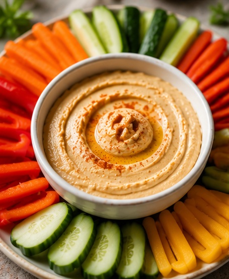 Creamy Hummus with Fresh Vegetables