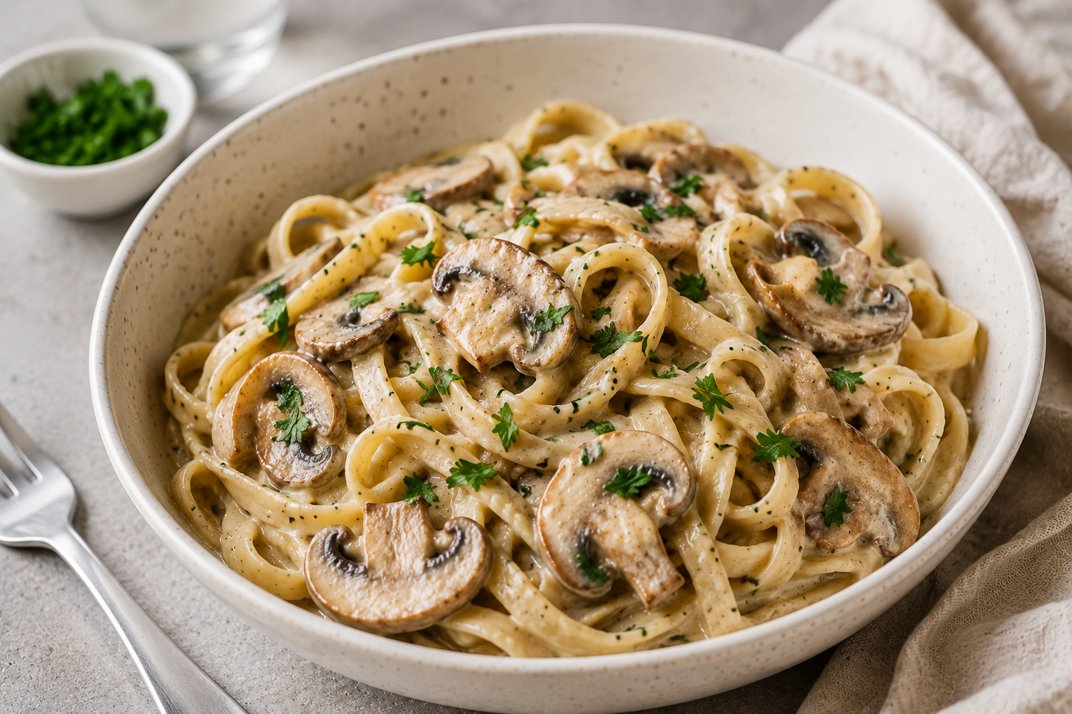 Dairy-Free Garlic Mushroom Pasta